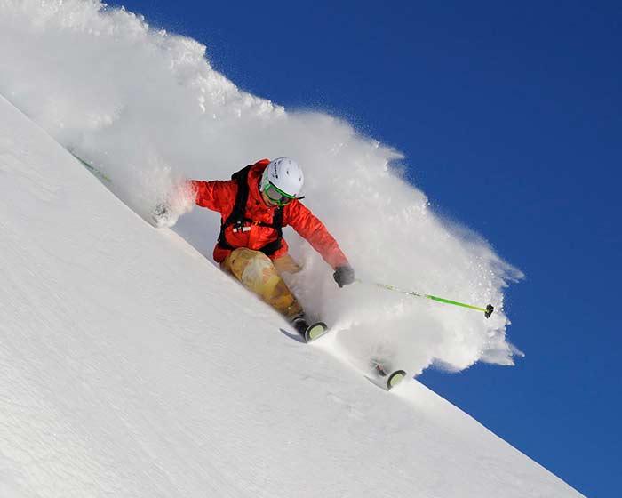 skiier on mountain skiing - The Aircast Foundation - Naples, Florida